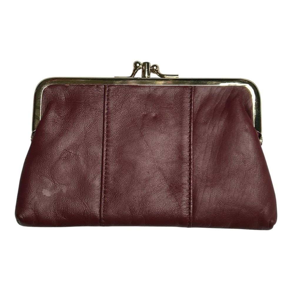Vintage Faux Leather Coin Pouch with Gold Accents